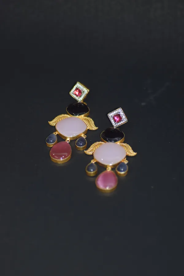 Pink_Brass_Earrings_For_Women
